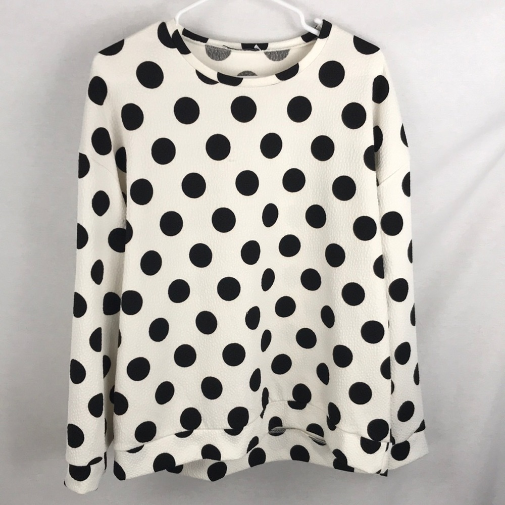 Zara small polka dot sweatshirt